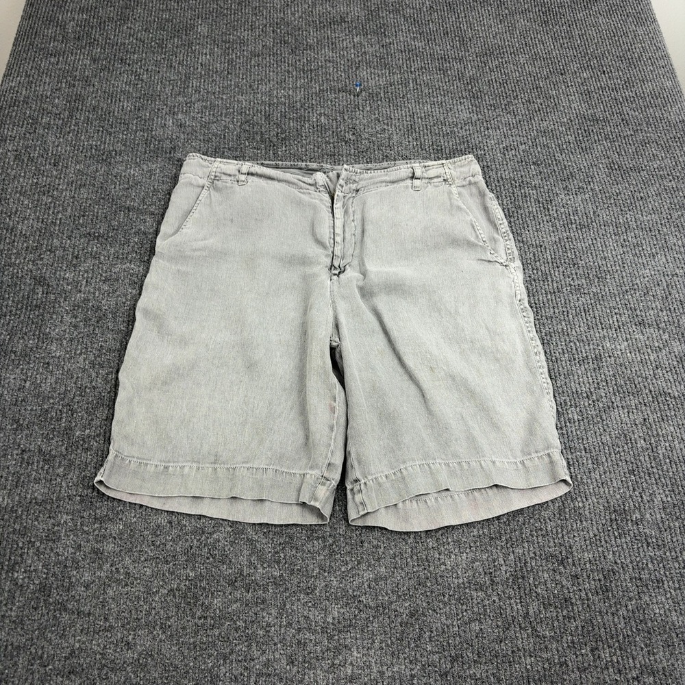Martin‎ Gordon Shorts Mens 36 Grey 100% Linen Flat Front Casual Summer Style